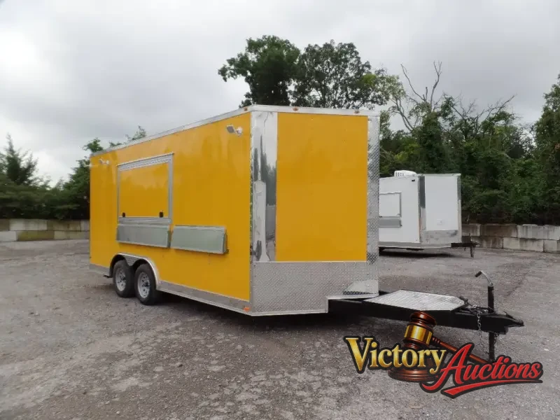 8.5' x 17' Yellow Concession Food Trailer photo 1
