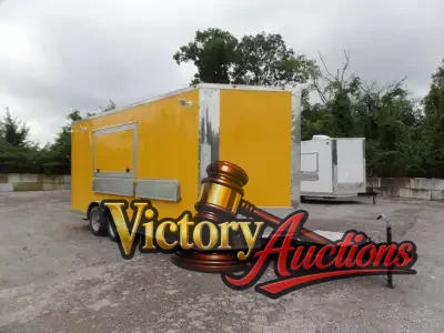 8.5' x 17' Yellow Concession Food Trailer
