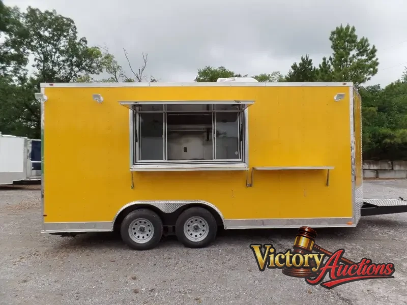 8.5' x 17' Yellow Concession Food Trailer photo 4