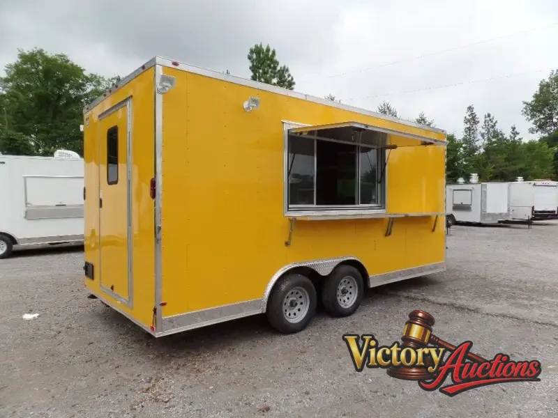 8.5' x 17' Yellow Concession Food Trailer photo 17