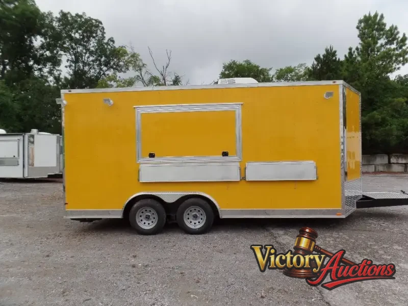 8.5' x 17' Yellow Concession Food Trailer photo 12