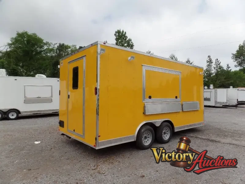8.5' x 17' Yellow Concession Food Trailer photo 2