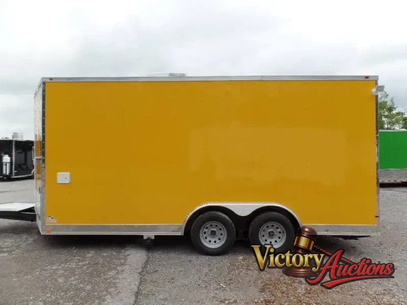 8.5' x 17' Yellow Concession Food Trailer photo 23