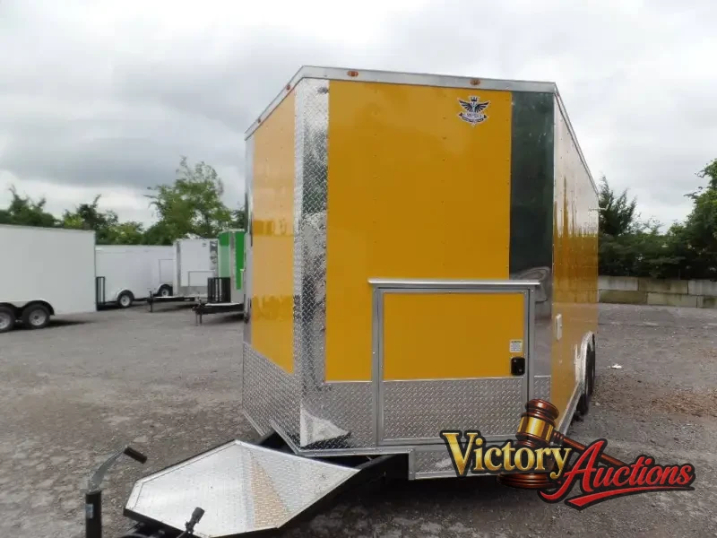 8.5' x 17' Yellow Concession Food Trailer photo 11