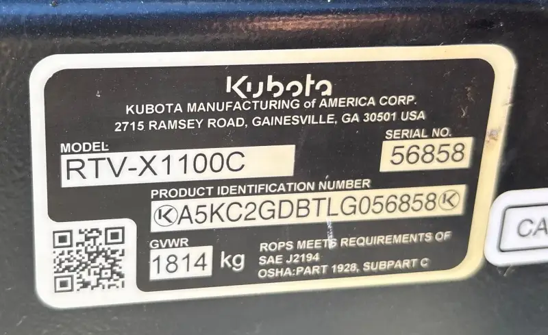 2020 Kubota RTV X1100C photo 66