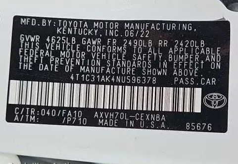 2022 Toyota Camry photo 56